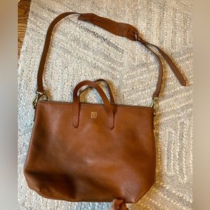 GUC Madewell Brown Leather Convertible Crossbody Messenger Bag Tote Satchel